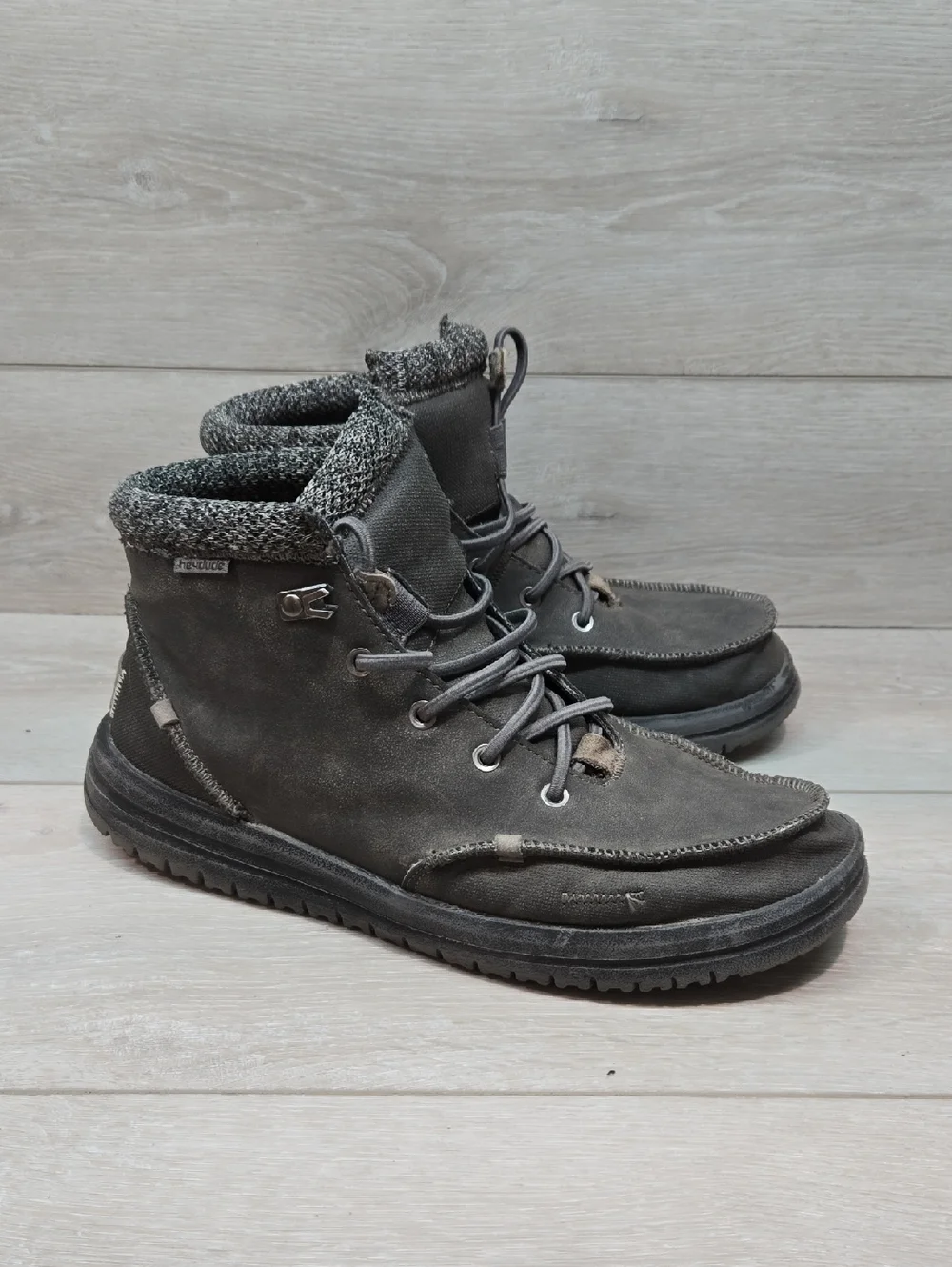 Hey Dude Men's Bradley Granite Gray Suede High Top Ankle Boots Shoes Sz 9